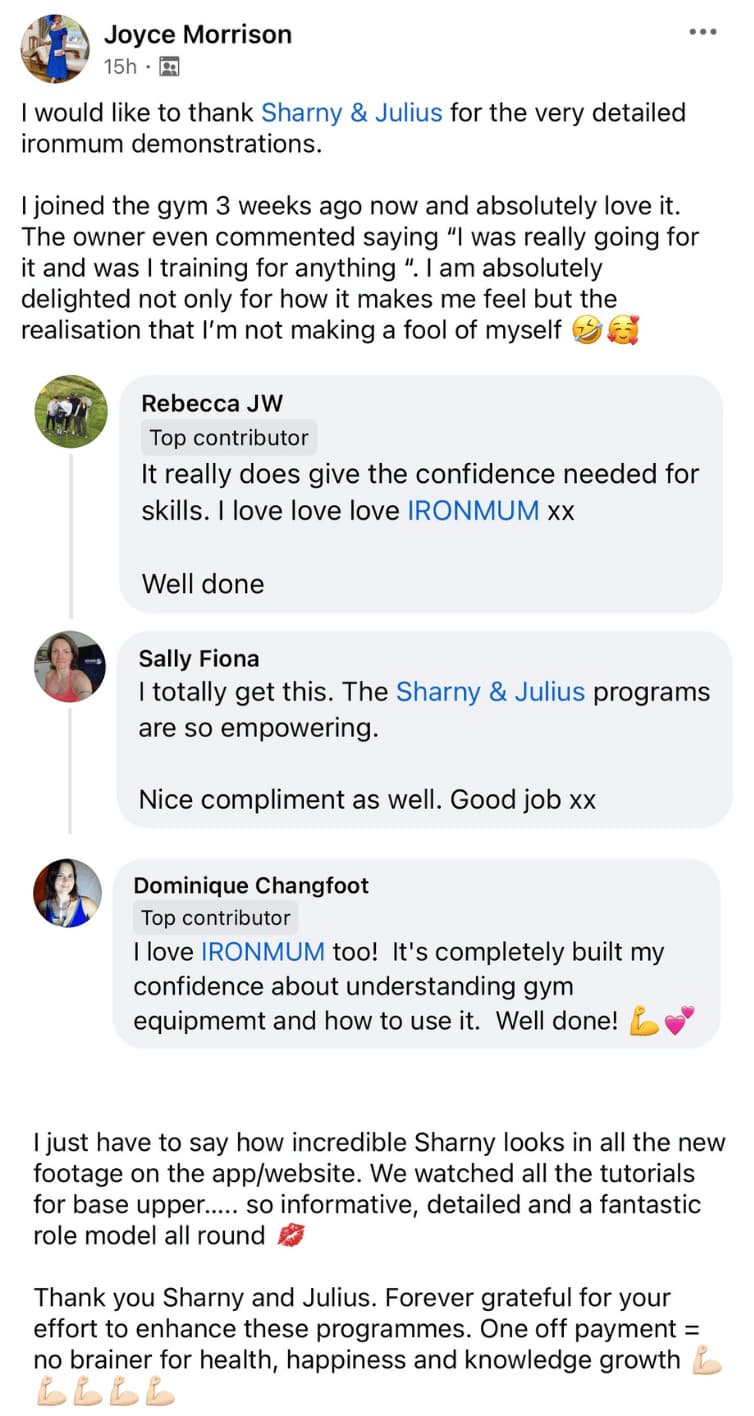Full Facebook thread testimonial