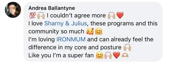 Facebook review from Mandy — strength gains